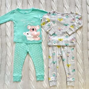 Carter's Green and Gray Pajama Sets Cozy Sleepwear